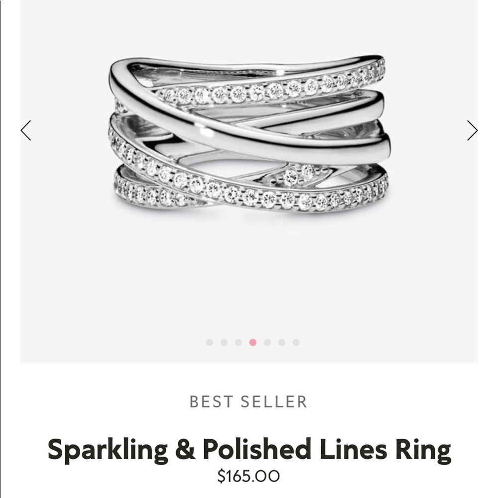 Pandora sparking & polished lines ring!